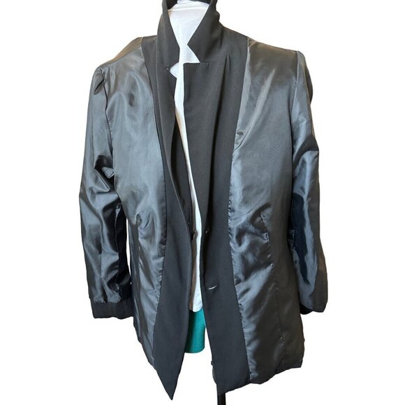 Norton McNaughton Blazer Black Women 14 Fully Lined   Two-Button  Notched Collar - Picture 4 of 11